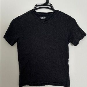 Vince Boys Charcoal V-Neck Tee